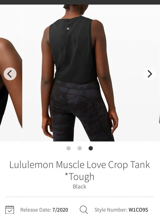 lululemon athletica Black Muscle Love Cropped Tank Size 6 - Picture 2 of 8